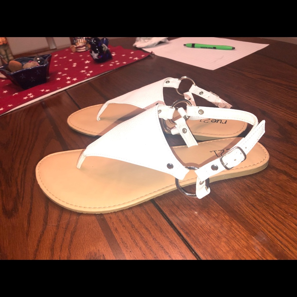 Pretty white sandals! New from rue21